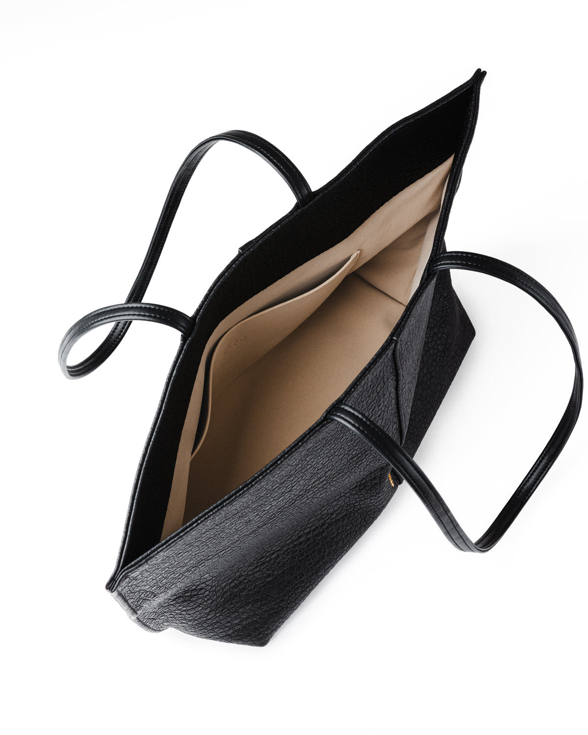 Jane Tote Bag Czarny słoń — widok z góry, podszewka